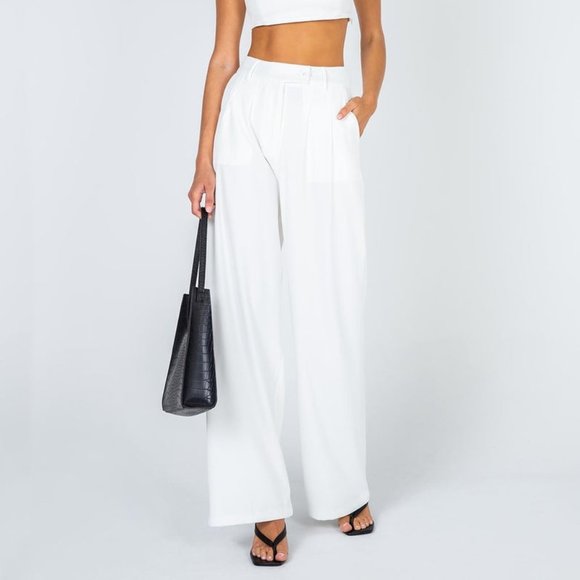 #29❤️ NWOT Huxley Wide Leg Pants in White - Picture 3 of 7